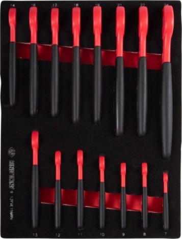 Набор рожковых диэлектрических ключей KING TONY 9-12FVE15MRV 7-24 мм, ложемент, 15 предметов Набор рожковых диэлектрических ключей KING TONY 9-12FVE15MRV 7-24 мм, ложемент, 15 предметов