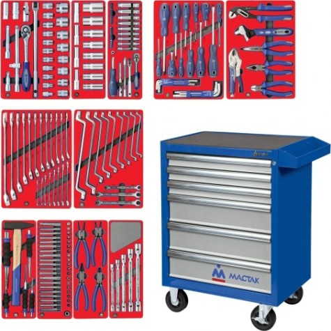 Тележка инструментальная МАСТАК 52-06205B 205 предметов, синяя Тележка инструментальная МАСТАК 52-06205B 205 предметов, синяя